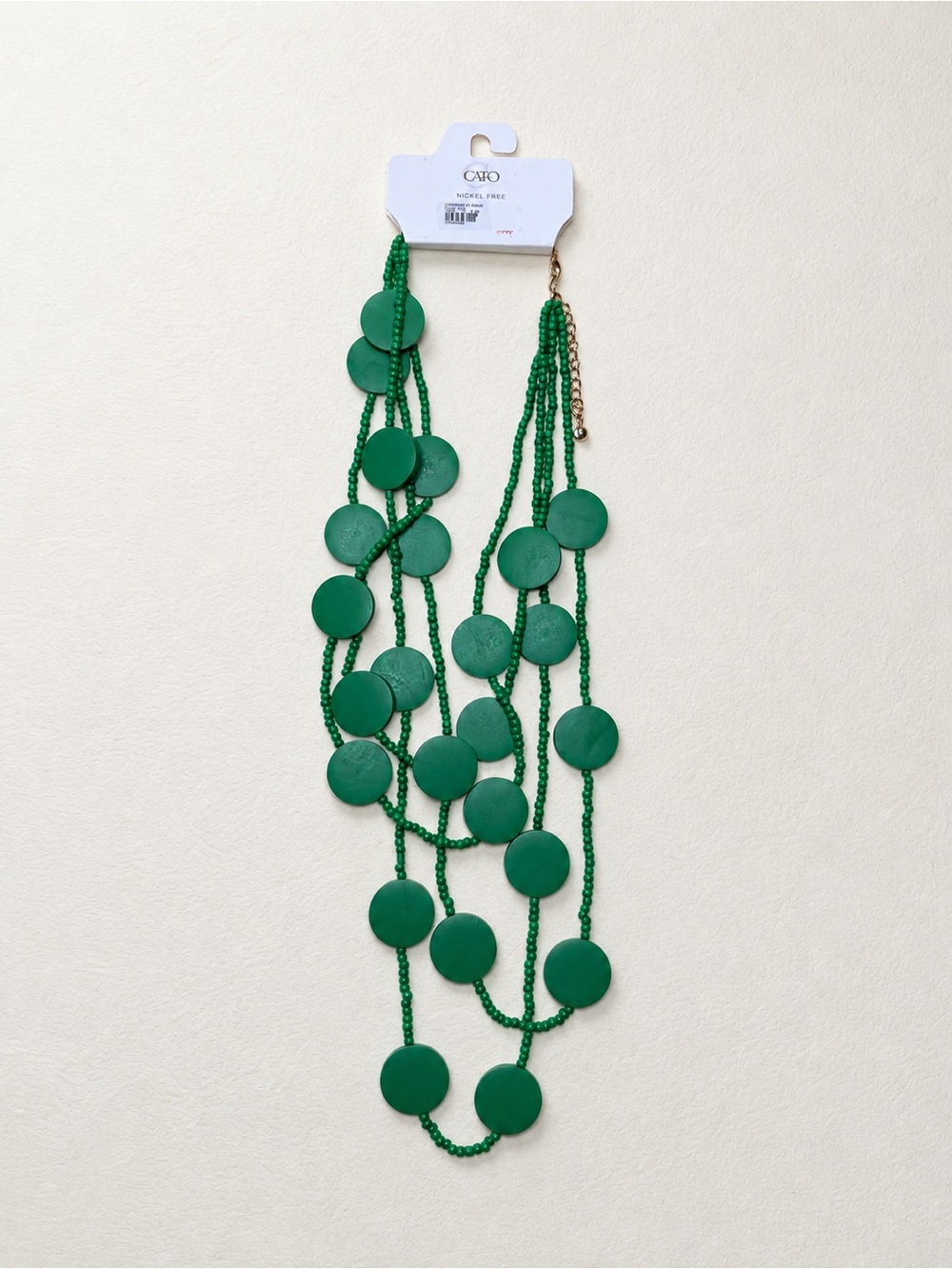 CATO Green Multistrand Disc Necklace